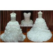 Popular Complicated Heavy Ruffle Organza Luxury Wedding Dress Bridal